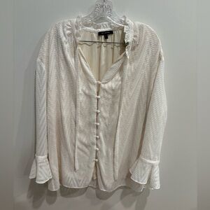 St. John Cream Textured Blouse